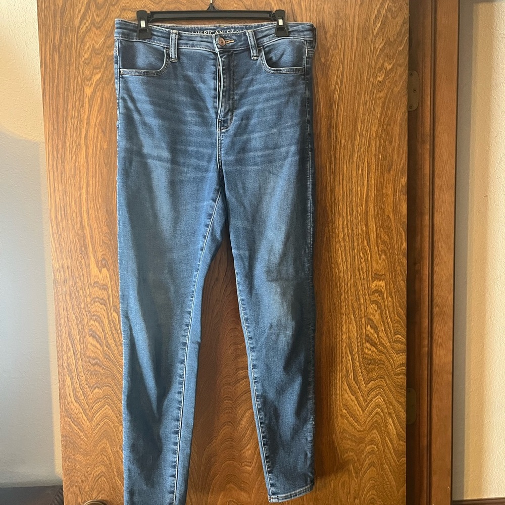 American Eagle Outfitters Blue Skinny Jeans Super HiRise Jegging